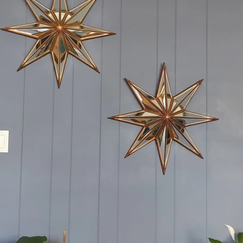 Star beveled 8 point mirrors
